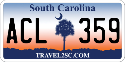 SC license plate ACL359