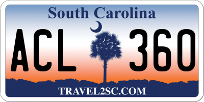 SC license plate ACL360