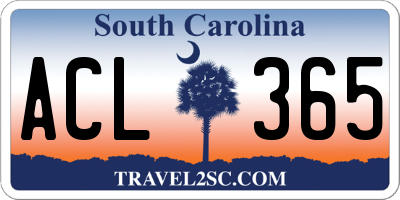 SC license plate ACL365