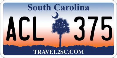 SC license plate ACL375