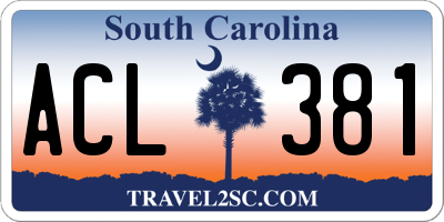 SC license plate ACL381