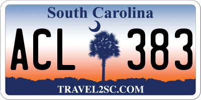 SC license plate ACL383