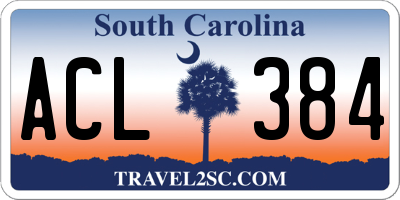 SC license plate ACL384