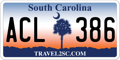 SC license plate ACL386