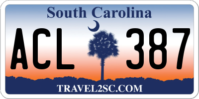 SC license plate ACL387
