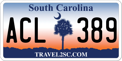 SC license plate ACL389