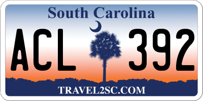 SC license plate ACL392