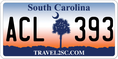 SC license plate ACL393