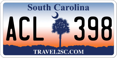 SC license plate ACL398