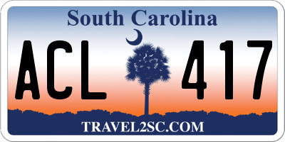 SC license plate ACL417