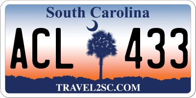 SC license plate ACL433
