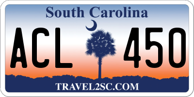 SC license plate ACL450