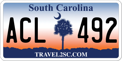 SC license plate ACL492