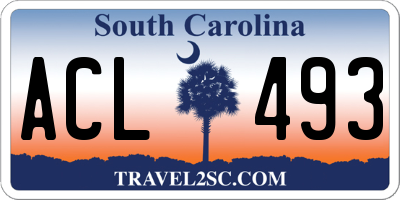 SC license plate ACL493