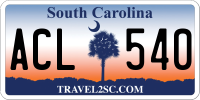SC license plate ACL540