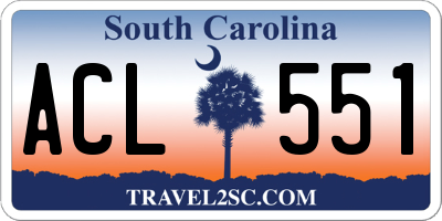 SC license plate ACL551