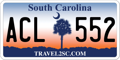 SC license plate ACL552