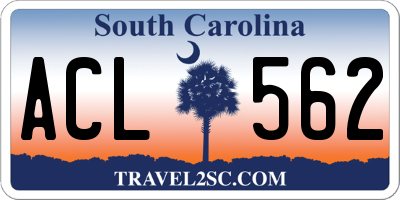 SC license plate ACL562