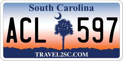 SC license plate ACL597