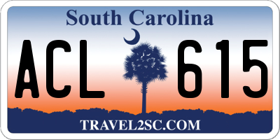 SC license plate ACL615