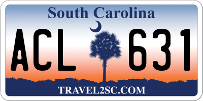 SC license plate ACL631