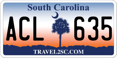 SC license plate ACL635