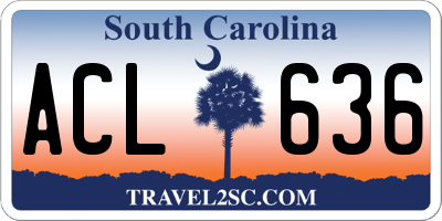 SC license plate ACL636