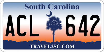 SC license plate ACL642