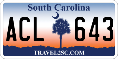 SC license plate ACL643