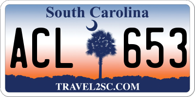 SC license plate ACL653