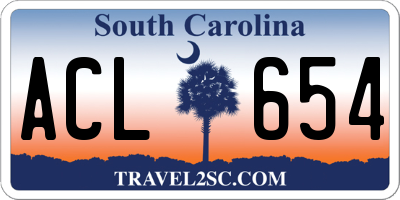 SC license plate ACL654
