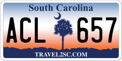 SC license plate ACL657