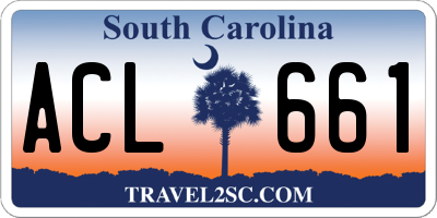 SC license plate ACL661