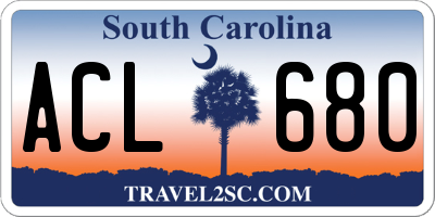 SC license plate ACL680