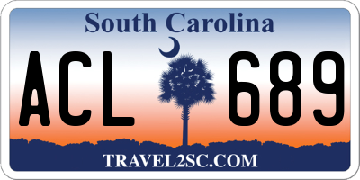 SC license plate ACL689