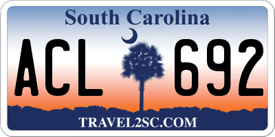 SC license plate ACL692