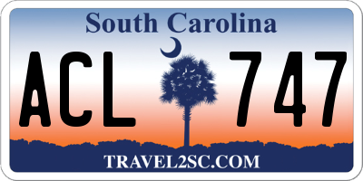SC license plate ACL747