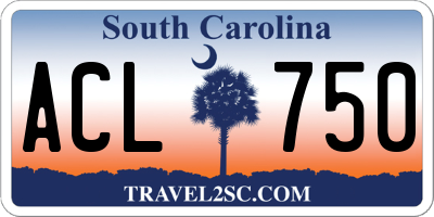 SC license plate ACL750