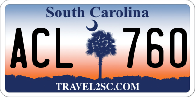 SC license plate ACL760