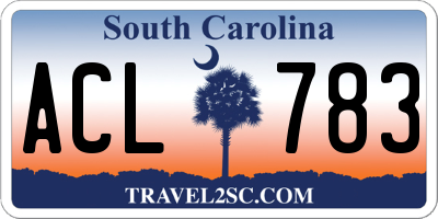 SC license plate ACL783