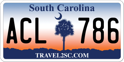 SC license plate ACL786