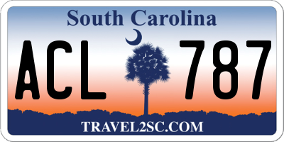 SC license plate ACL787