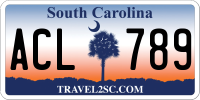 SC license plate ACL789