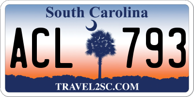 SC license plate ACL793