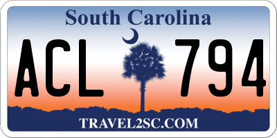 SC license plate ACL794