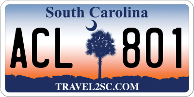 SC license plate ACL801