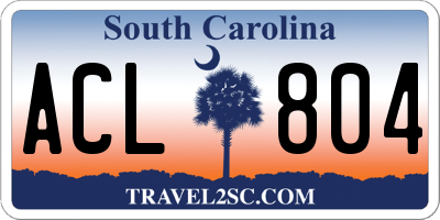 SC license plate ACL804