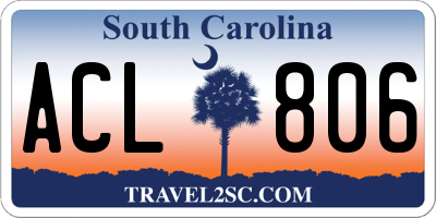 SC license plate ACL806