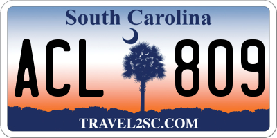 SC license plate ACL809