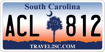 SC license plate ACL812